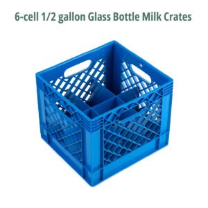 6-cell 1/2 gallon Glass Bottle Milk Crates