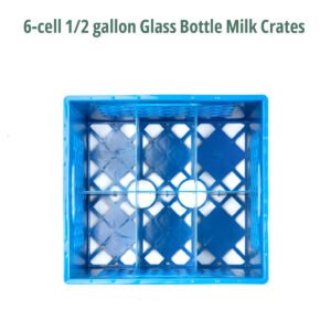 6-cell 1/2 gallon Glass Bottle Milk Crates
